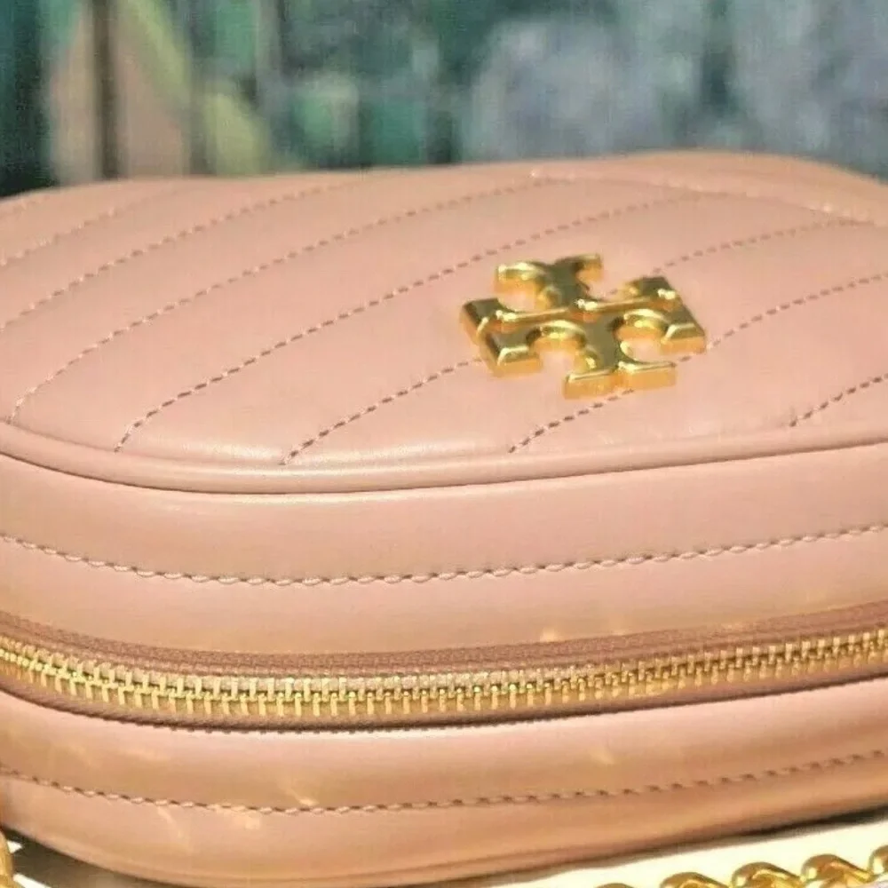 Tory Burch Kira Chevron Camera Crossbody Bag Pink - Picture 2 of 9